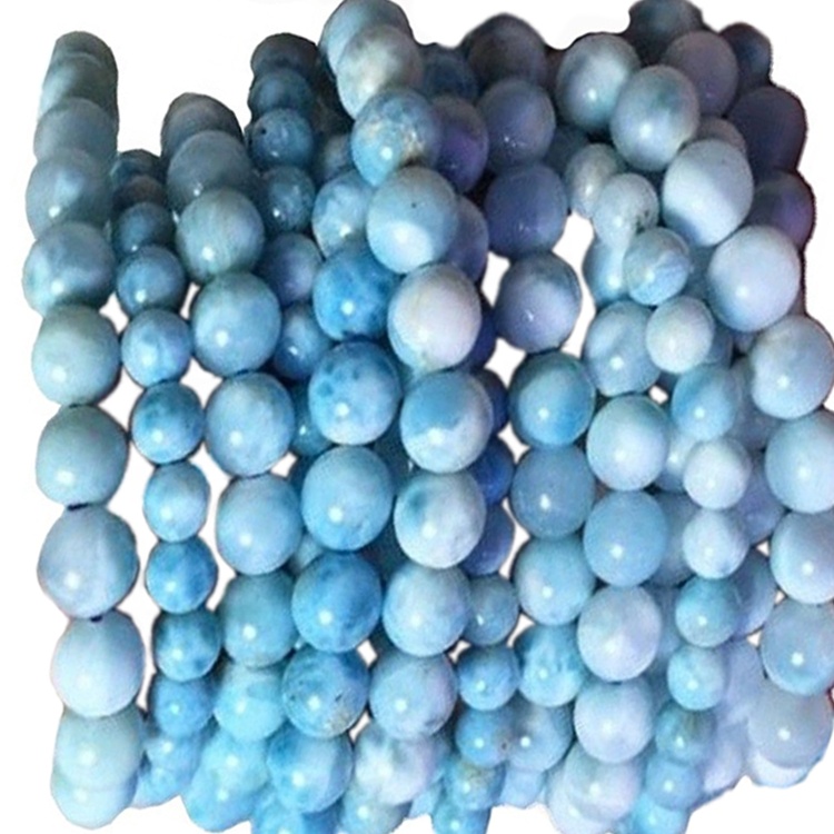 Braccialetti di Larimar naturale rare lucidatura e pietra preziosa liscia 30