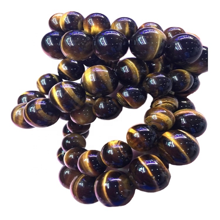 Bracciale Chakra con perline di pietre preziose occhio di tigre di colore marrone naturale per uomo & gioielli con bracciale da donna 30