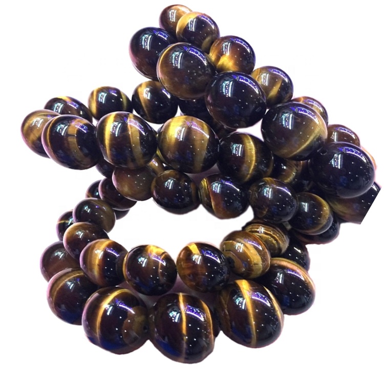 Bracciale Chakra con perline di pietre preziose occhio di tigre di colore marrone naturale per uomo & gioielli con bracciale da donna 32