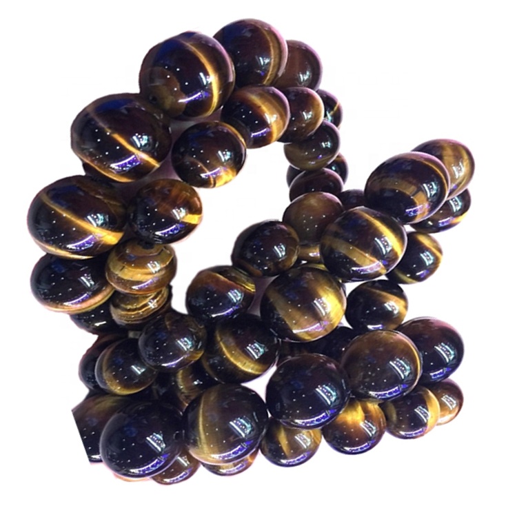 Bracciale Chakra con perline di pietre preziose occhio di tigre di colore marrone naturale per uomo & gioielli con bracciale da donna 34