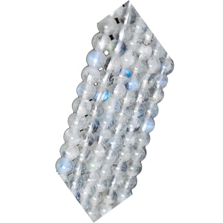White Moonstone gladde ronde vorm vorm krale Strand / natuurlike edelsteen krale strande 31