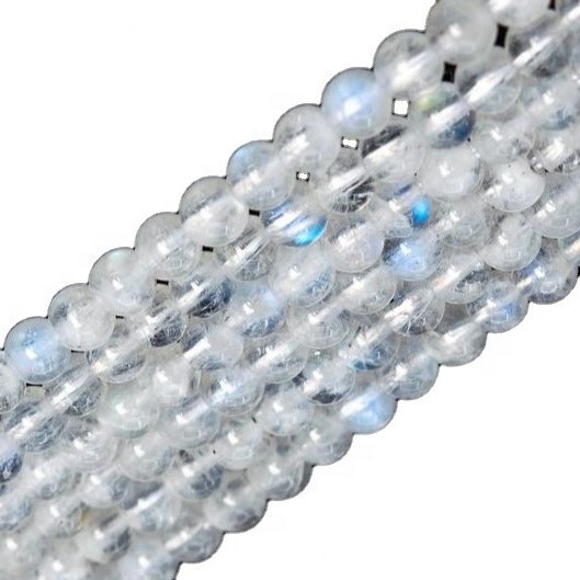 White Moonstone gladde ronde vorm vorm krale Strand / natuurlike edelsteen krale strande 35