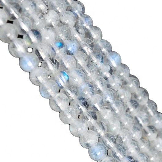 White Moonstone gladde ronde vorm vorm krale Strand / natuurlike edelsteen krale strande 33