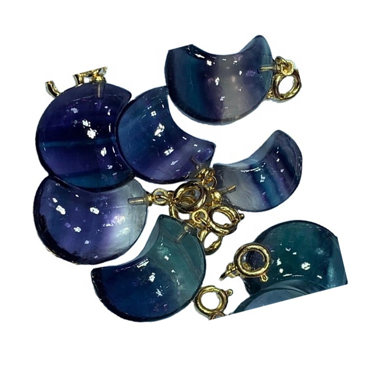 蛍石彫刻ムーンカボションストーンクラフトムーン宝石石の石灰岩月パーソナライズされた 31