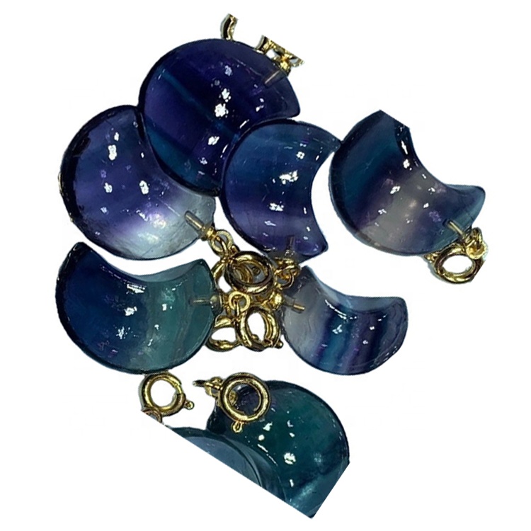 蛍石彫刻ムーンカボションストーンクラフトムーン宝石石の石灰岩月パーソナライズされた 33