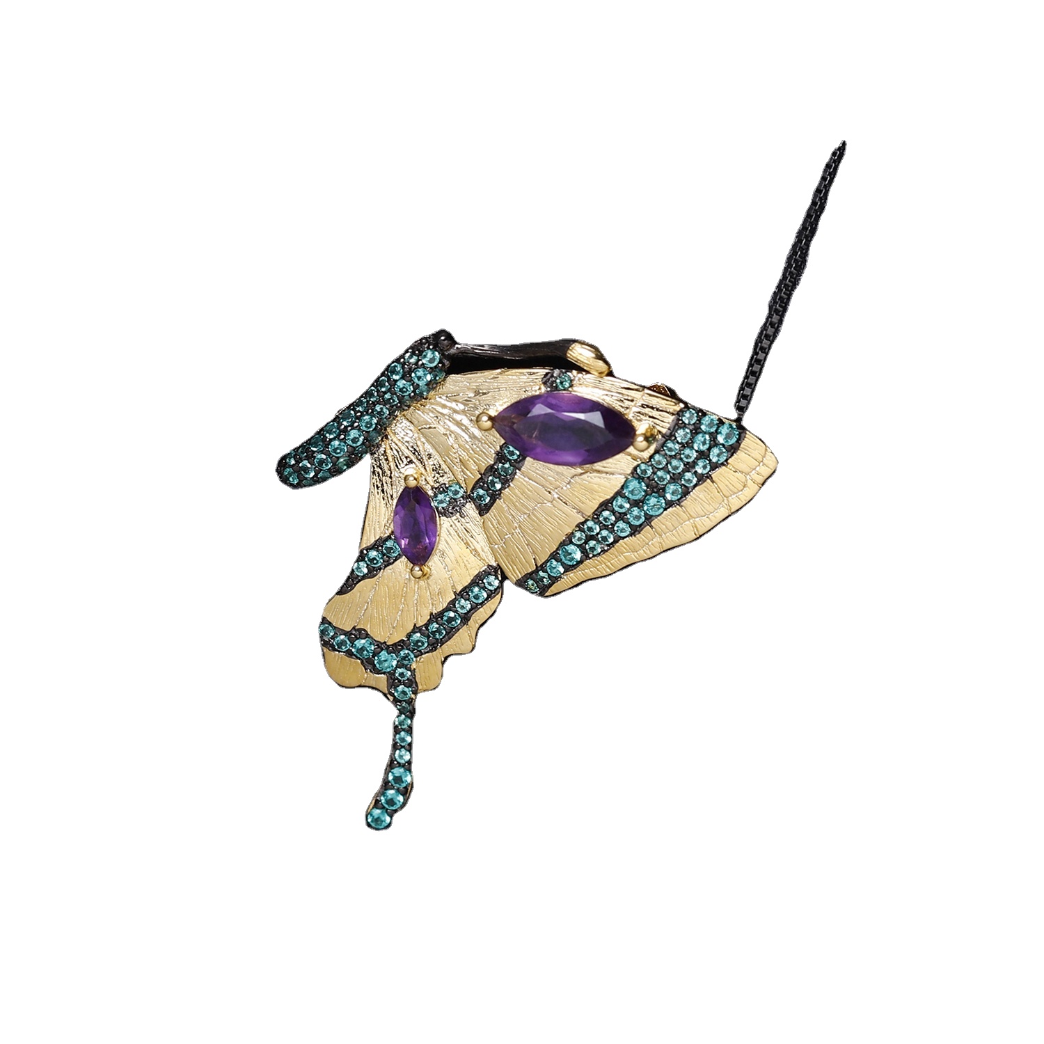 মাইক্রো প্যাভ প্রজাপতি আকৃতির দুল, গোল্ড টোন দুল 11