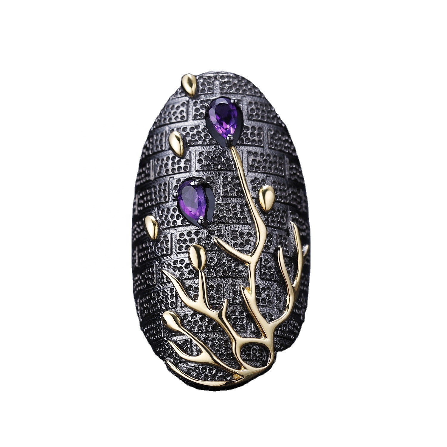 Anelli ametista dorati. 34