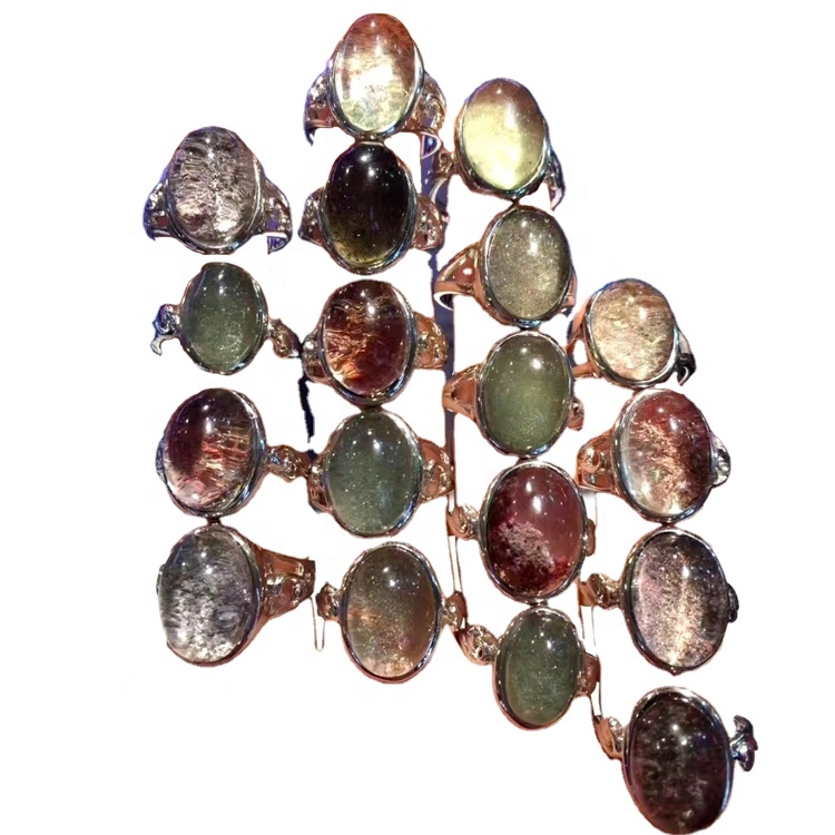 925 ಸ್ಟರ್ಲಿಂಗ್ ಸಿಲ್ವರ್ ಘೋಸ್ಟ್ ಕ್ವಾರ್ಟ್ಜ್ ರಿಂಗ್ಸ್ ಆಭರಣ ದ್ರವ್ಯರಾಶಿಯ ಪ್ರಮಾಣ ಸಗಟು ಮಾಡಿ 34