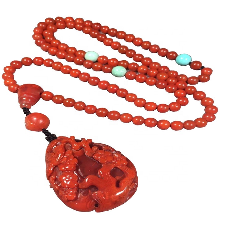 দক্ষিণ লাল Agate Pendant মাছ খোদাই গয়না লাল Nanhong দুল গয়না 32