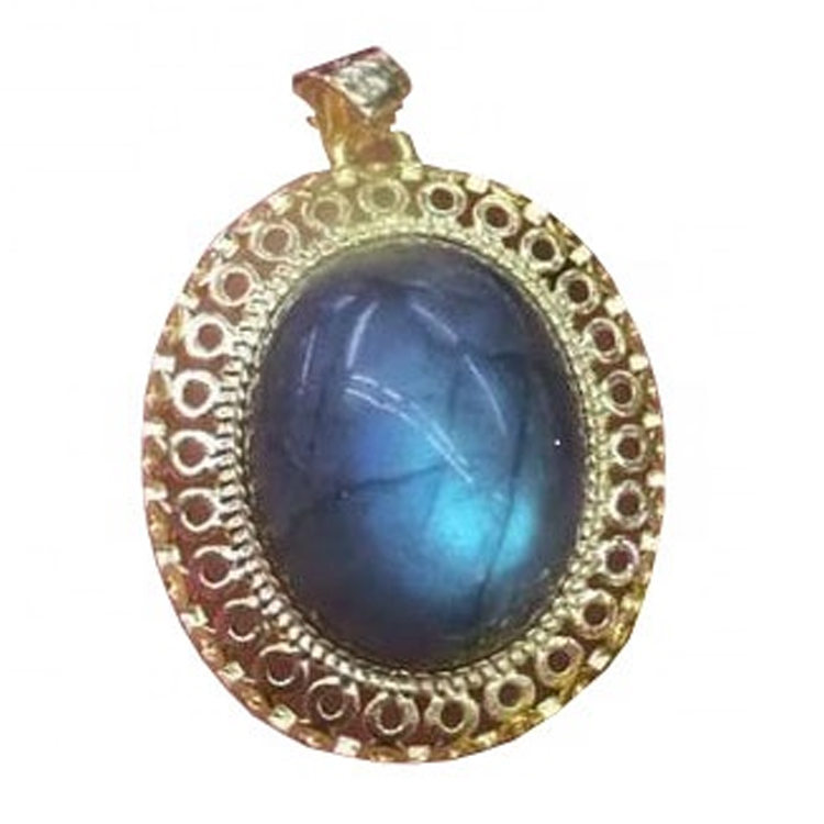 ওভাল সলিড সোনার প্রাকৃতিক ল্যাব্রাডোরাইট দুল হ্যান্ডম্যাড দুল গয়না 7