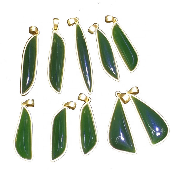 د طبیعي جادایټ سپوږمۍ د پا leaves و شکل ګا jewelry ې ګا jewelry ې 11