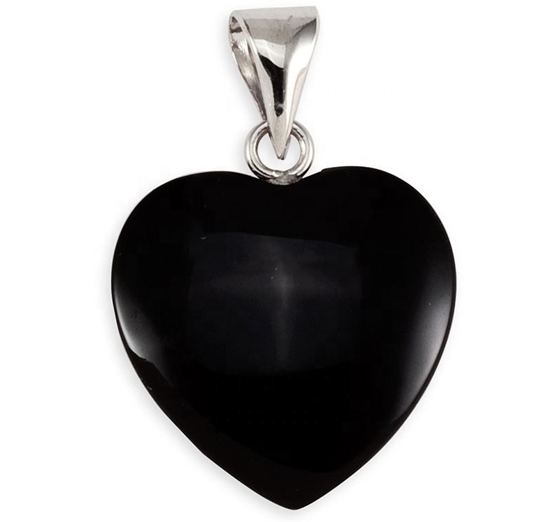 Partihandel Högkvalitativa Smycken Svart Hjärta Onyx Pendants Från Kina 9