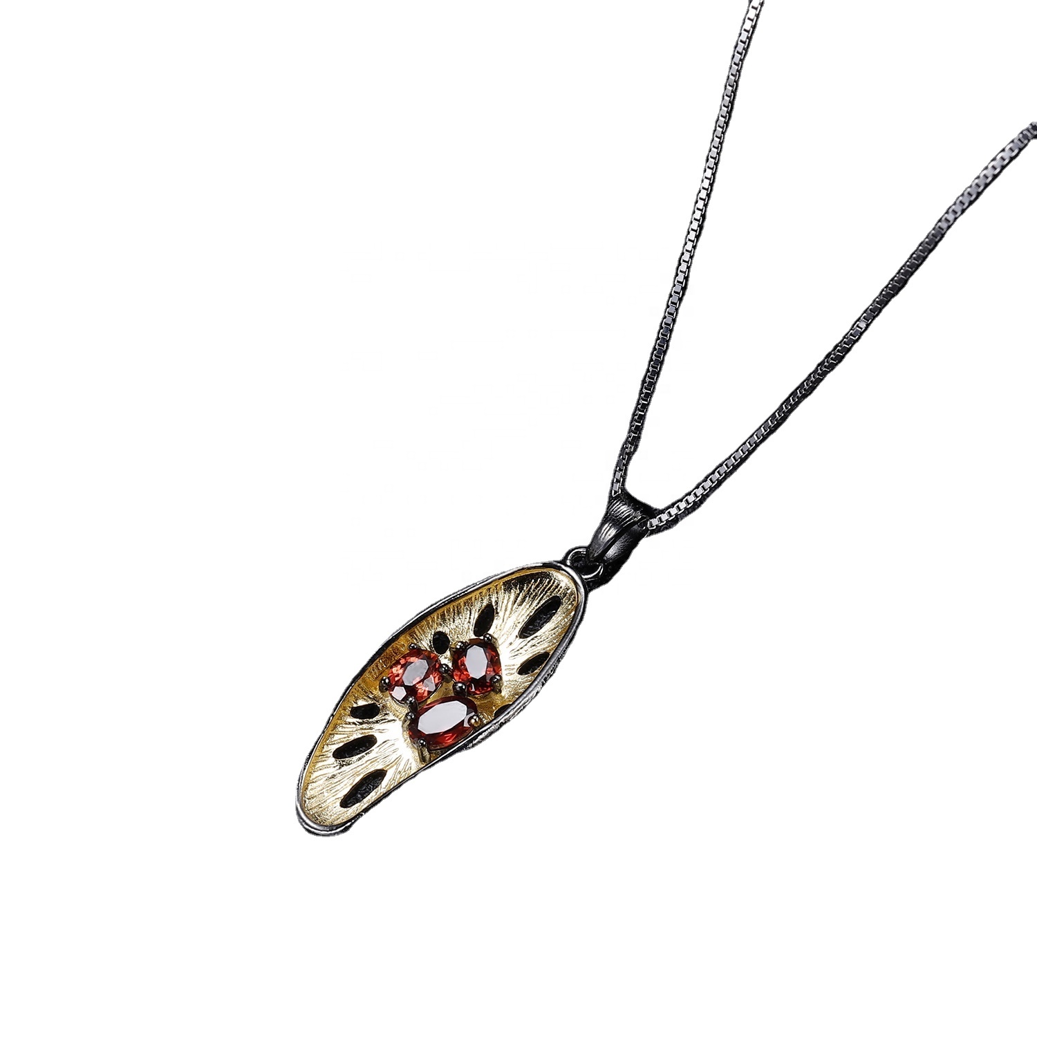 புதிய 925 ஸ்டெர்லிங் வெள்ளி இயற்கை ரூபி சிவப்பு பதக்கத்தில் சிவப்பு பதக்கத்தில் படிக நகைகள் ரத்தின பரிசுகளை 9