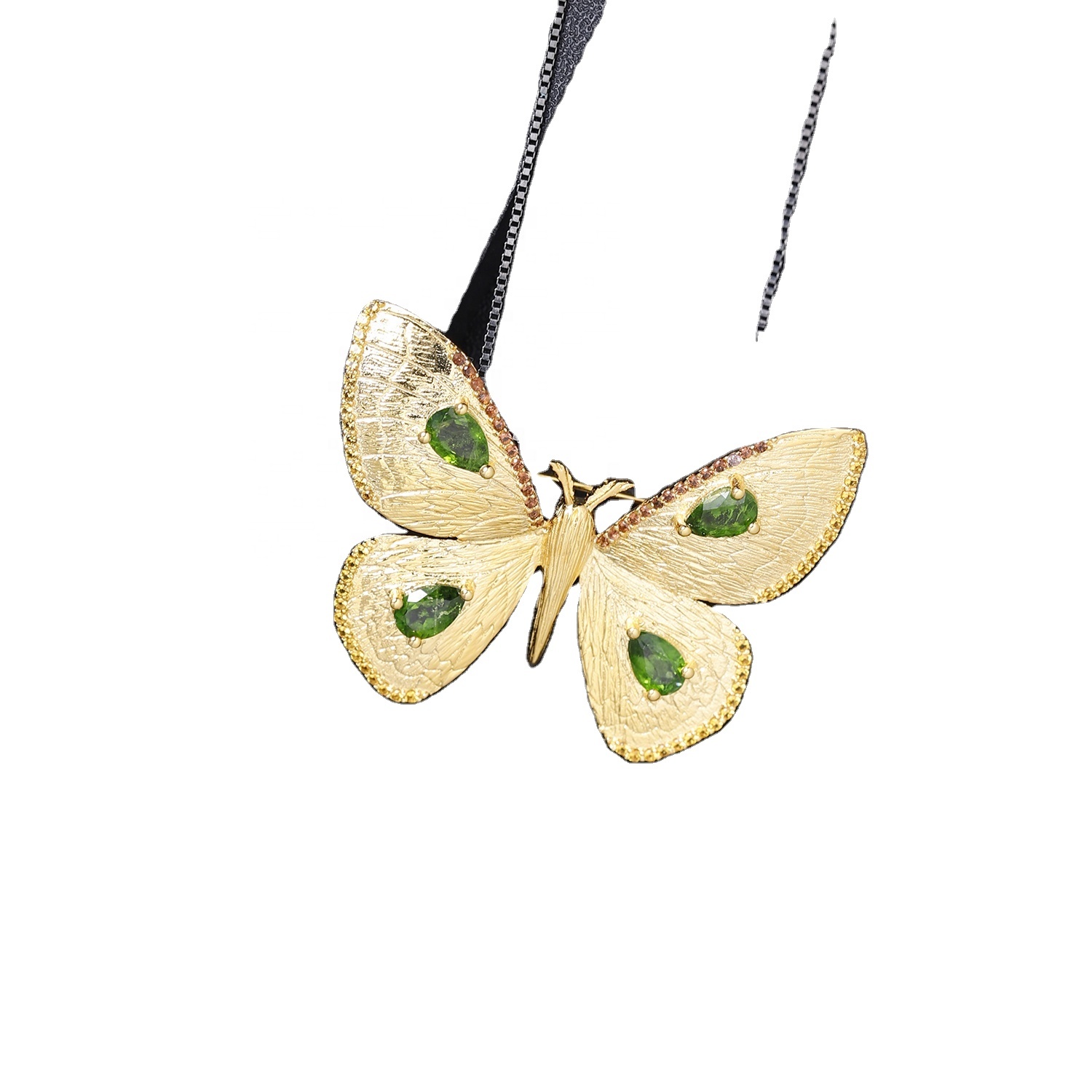 Flash butxonali shakli oltin qoplangan zumrad pendant 32