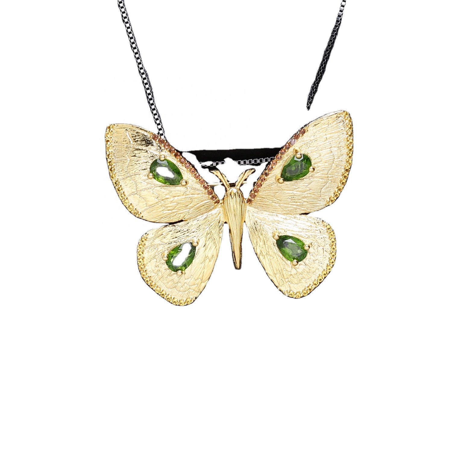 Flash butxonali shakli oltin qoplangan zumrad pendant 34