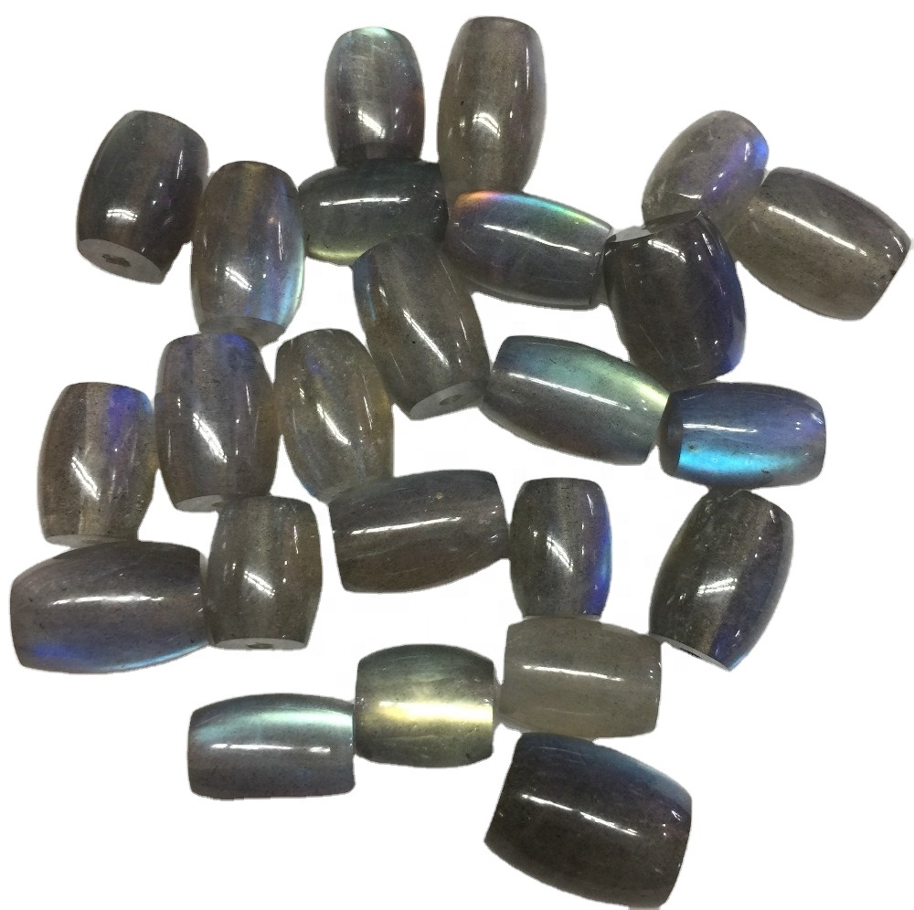 100% സ്വാഭാവിക ലാബ്രഡറോൾ ഡ്രം ബോഡുകൾ മൊത്തത്തിലുള്ള പ്രകൃതിദത്ത മിനുസമാർന്ന മുത്തുകൾ ഉണ്ടാക്കുന്നു 32