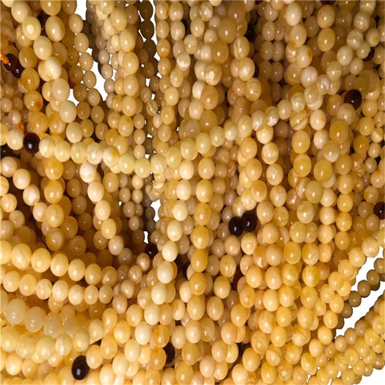 Shanga ya pande zote za amber pande zote asili ya amber shanga jiwe la mawe kwa ajili ya kufanya jeweliy 11