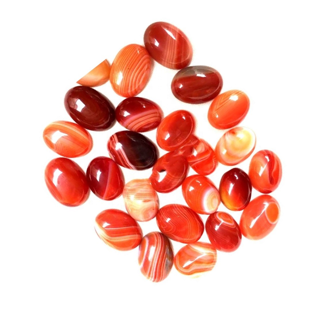 Neon Red Agate Cab Oval Cabochon Red Agate Gemstone Red Semi i çmuar Varëse 31