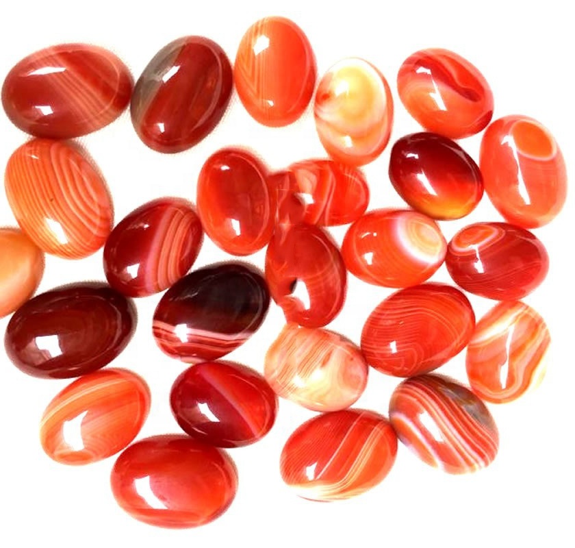 Neon Red Agate Cab Oval Cabochon Red Agate Gemstone Red Semi i çmuar Varëse 33