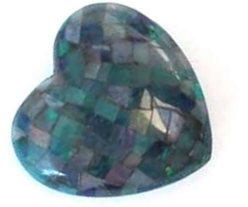 Велепродаја ручно рађене природне Америке ТУРКУОСЕ Обсидиан Хеарт Схапе Мосаиц Цабоцонс 35