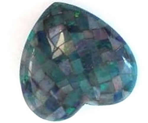 Велепродаја ручно рађене природне Америке ТУРКУОСЕ Обсидиан Хеарт Схапе Мосаиц Цабоцонс 31