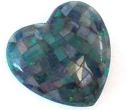 Велепродаја ручно рађене природне Америке ТУРКУОСЕ Обсидиан Хеарт Схапе Мосаиц Цабоцонс 33