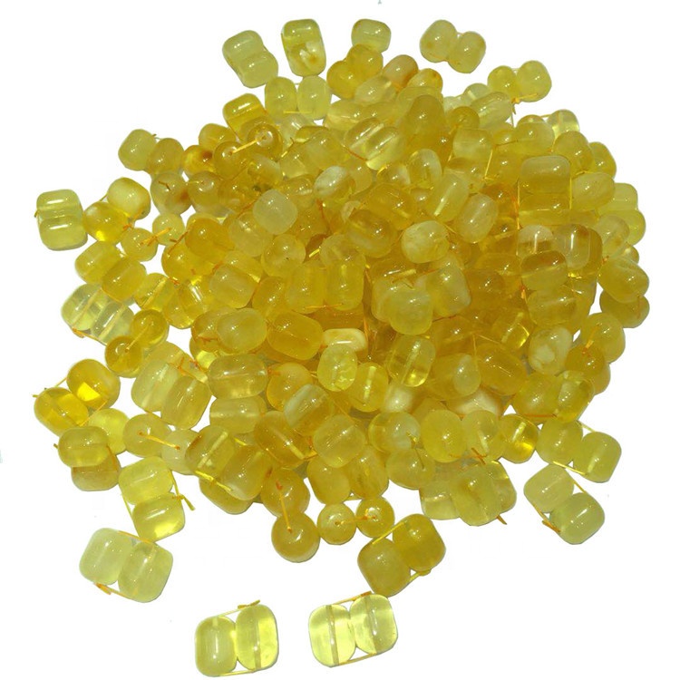 Gleiniau Tiwb Melyn Ambr Naturiol Amber Naturiol Gemstone rhydd i wneud gemwaith 9