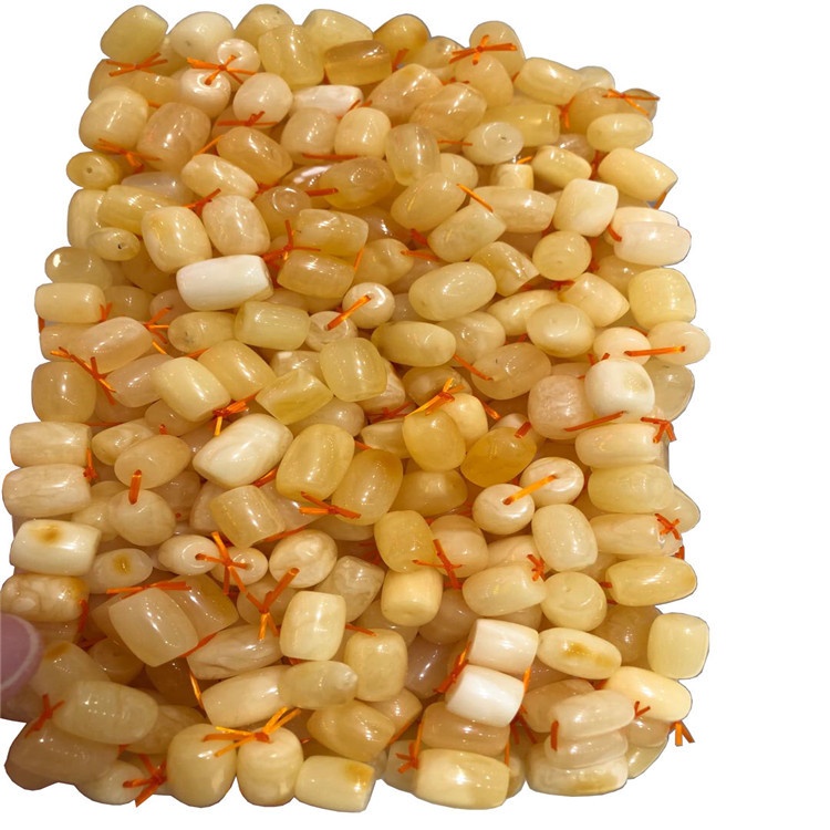 Gleiniau Tiwb Melyn Ambr Naturiol Amber Naturiol Gemstone rhydd i wneud gemwaith 7