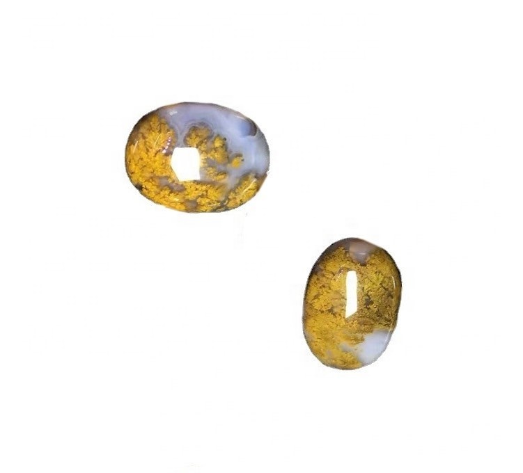 Kuning Crazy Lace Agate Gemsstone Oval Cab Cabochon Loose Gemsstone 39