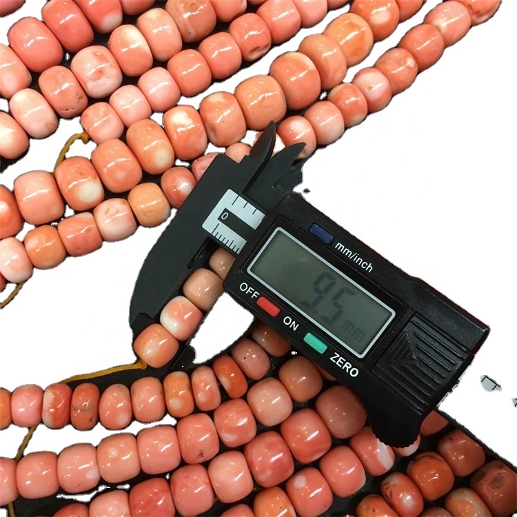 Natural Orange coral Gemstone tube beads uye glossy gemstone strings 9