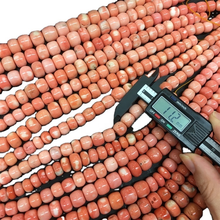 Natural Orange coral Gemstone tube beads uye glossy gemstone strings 11