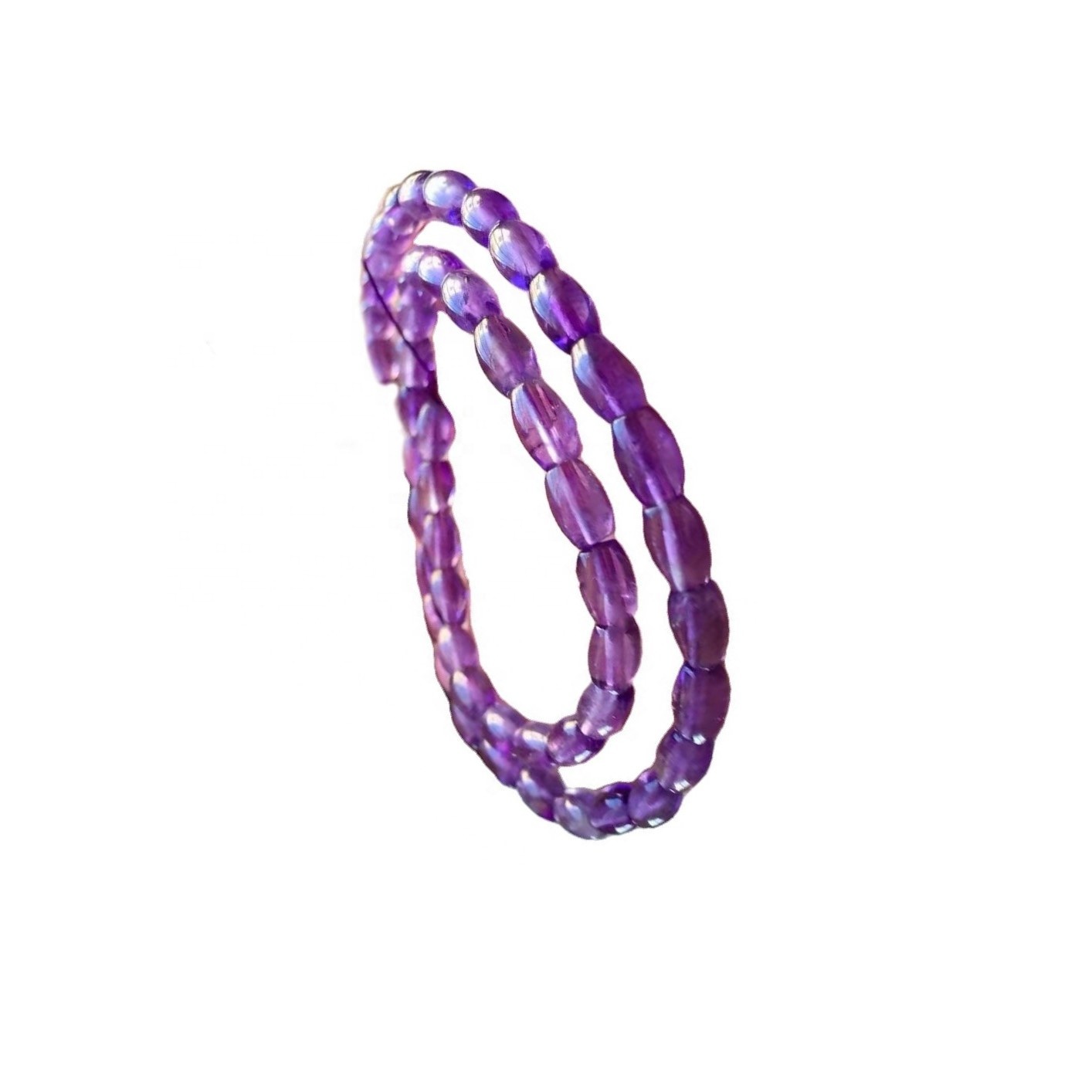 Gemstone ametista di colore viola profondo 16 pollici per una corda 7