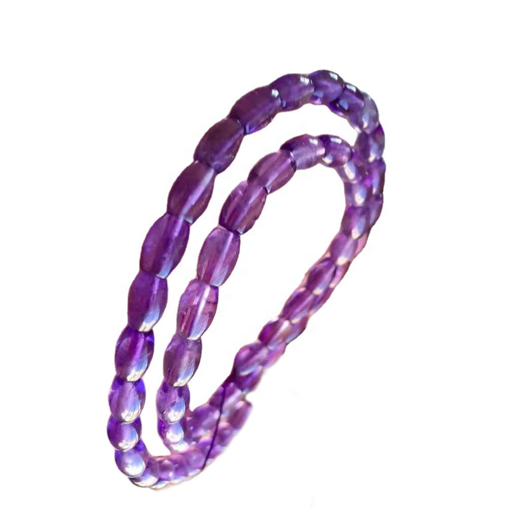 Gemstone ametista di colore viola profondo 16 pollici per una corda 9