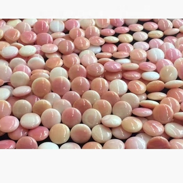 ורוד המלכה קונכית מעטפת חרוזים ורוד פגז מטבע חרוזים 30