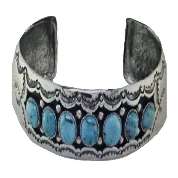 Veliki tirkizno antikno srebro 30