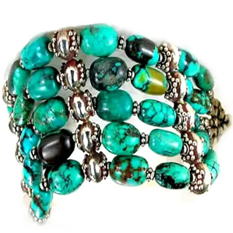 Turquoise Howlite Bangle Healing Turquoise Connector Charm Bangle Jewelry 3