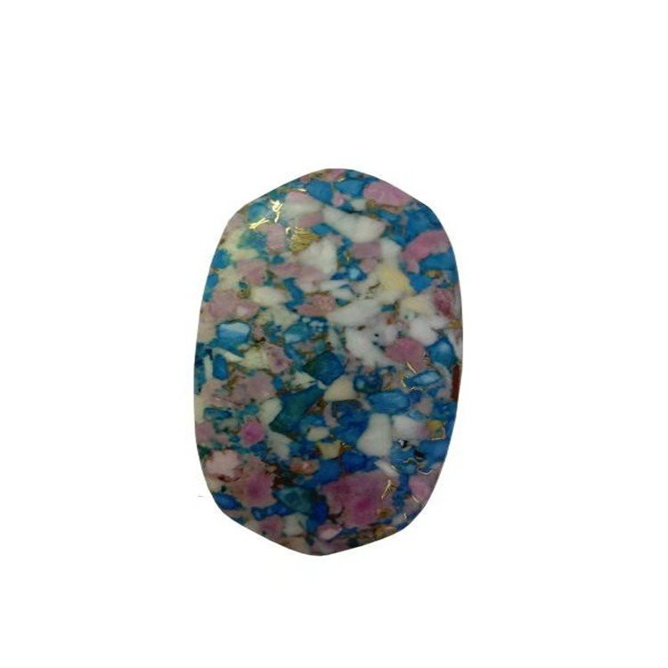 ونٹیج لٹکن فیروزی اور پاؤڈر اوپن اور شیل Briquetting Gemstone موزیک 9