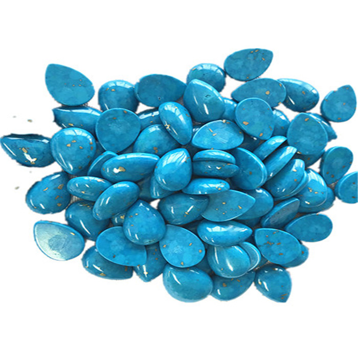 Природни драгуљ Туркиисе Цабоцхон Пеар Схапе Плави полирање и глатки драгуљ 11