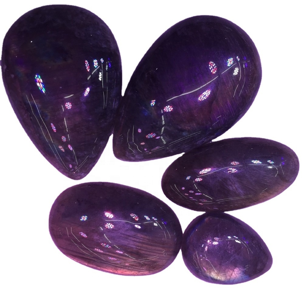 Naturlige ovale labradorit ædelstene labradorit pære cabochons labradorit kalibereret ædelsten 33