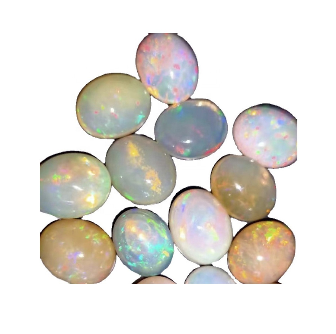Opal Cabochon Oval White me Flash Etiopian Opal Bizhuteri 34