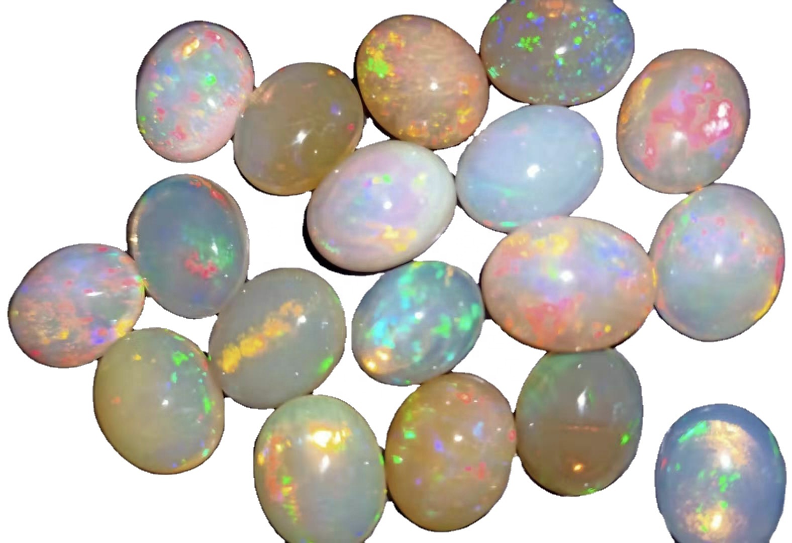Opal Cabochon Oval White me Flash Etiopian Opal Bizhuteri 36
