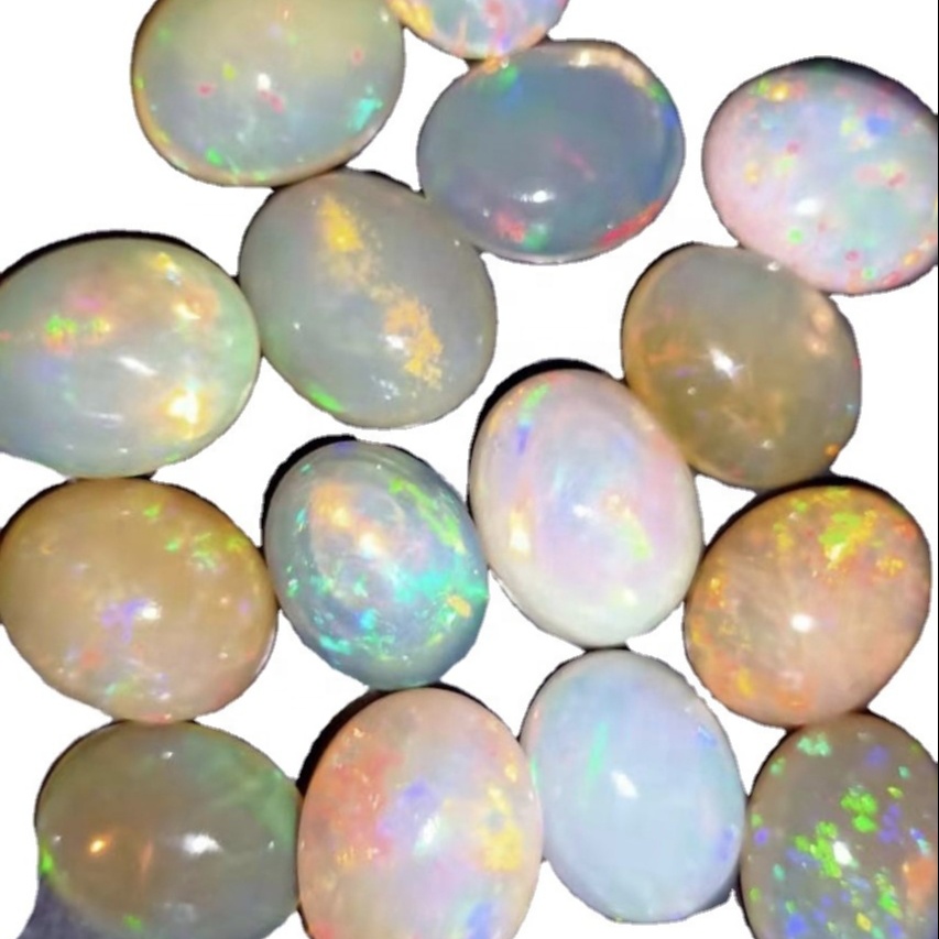 Opal Cabochon Oval White me Flash Etiopian Opal Bizhuteri 38