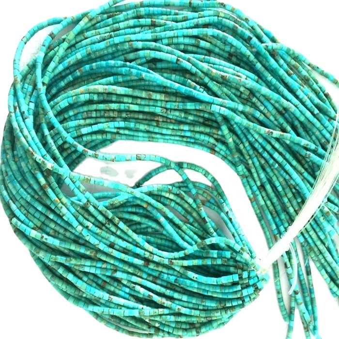 Təbii firuzəyi Heishi Düyməli Gemstone muncuqları 11