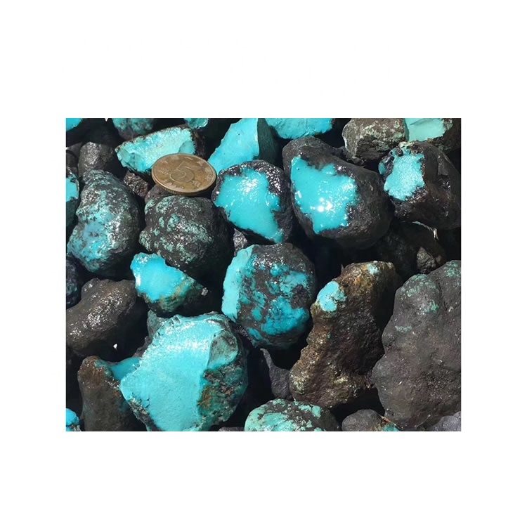 Hoë Graad Kingman Turquoise Spider Web Rough Materiaal Freeform edelsteen vir juweliersware 7