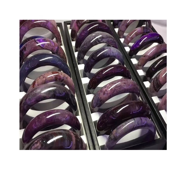 Prírodné Sugilit Náramok Mass Množstvo Make Veľkoobchod Jeden Sugilit Purple Jadeite Jade Gems Náramok Originálny okrúhly Kruh Náramok 32