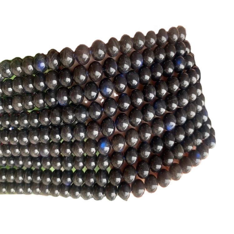 Naturlige labradorit runde ædelsten løst perler 16 tommer tråde 9