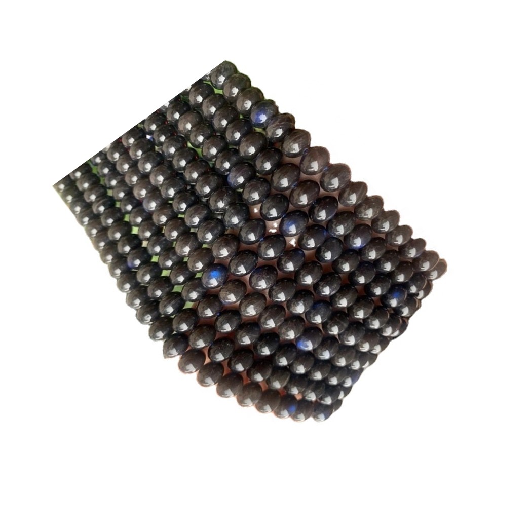 Naturlige labradorit runde ædelsten løst perler 16 tommer tråde 7