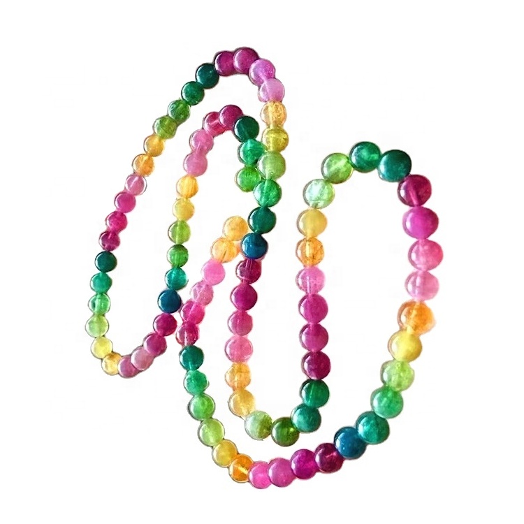 Tourmaline Beaded Bracelet Chakra Stainless Steel Charms FulCanic Stone Wristband Planet 7