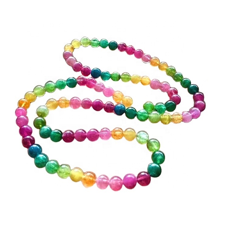 Tourmaline Beaded Bracelet Chakra Stainless Steel Charms FulCanic Stone Wristband Planet 9