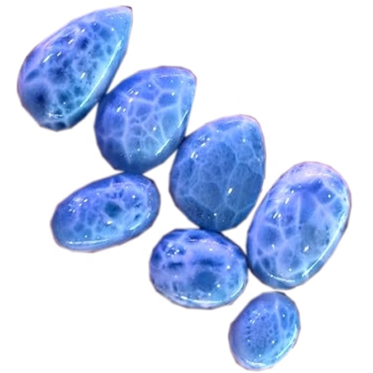 AAA Qualidade Natural Larimar Gemstone Larimar Pedstone Cabochon Atacado Lote Larimar Gemstone Jóias 34